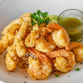 Calamari and Shrimp Garlic Rice